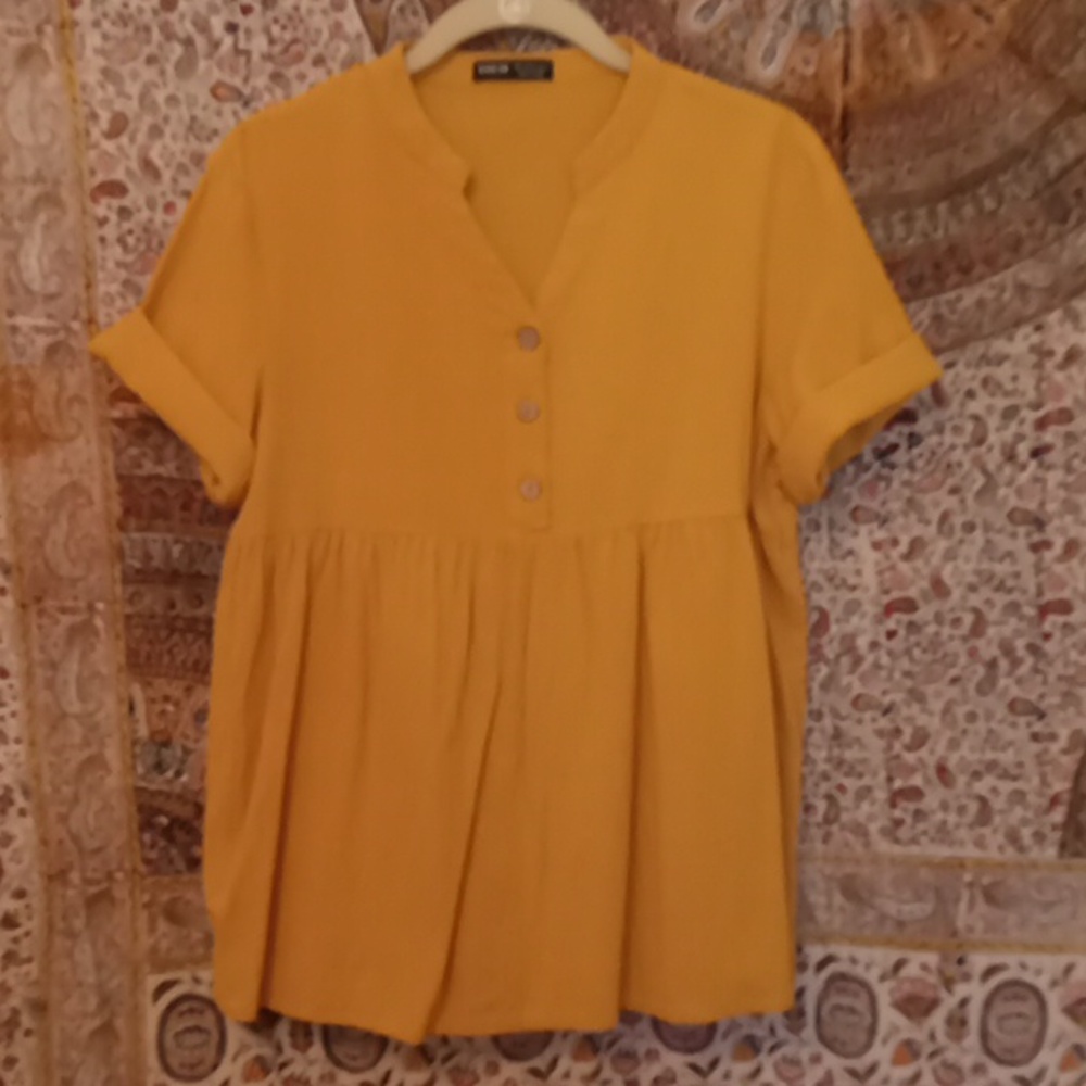SHEIN Gold Empire Waist Shirt  L